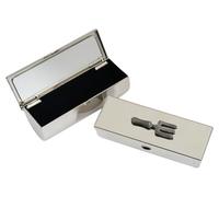 Garden Fork Metal Lipstick Case with Mirror Silver Personalised Engraving Gift 148