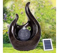 Garden Fountain Ornamental Fountain Room Fountain with LED Light Solar Waterfall Water feature for garden, garden pond, terrace, pond, balcony Very decorative (LOVE FLAME)