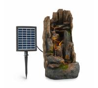 Garden Fountain Outdoor Solar Water Feature Cascade Weatherproof LED Polyresin