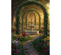 Garden Fountains 300 Piece Jigsaw Puzzles for Adults, Colourful, Challenging & Brainteasing Adult puzzles 300 Pieces Plants, Fun jigsaws for The Whole Family 16x11 inch