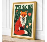 Garden Fox Vintage Canvas Wall Art Print 18x12 Inch (46 x 30 cm)