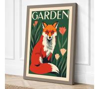 Garden Fox Vintage Canvas Wall Art Print 30x20 Inch (76 x 51 cm)