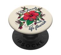 Garden Friends Women Retro Hummingbird Floral Spring PopSockets Adhesive PopGrip