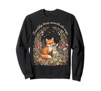 Garden Friends Women Vintage Fox Rabbit Spring Flowers Sweatshirt