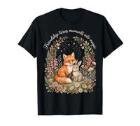 Garden Friends Women Vintage Fox Rabbit Spring Flowers T-Shirt