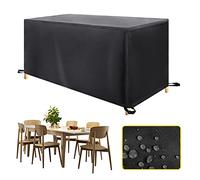Garden Furniture Cover, 130x130x77cm Tear Resistant Heavy Duty 420D Oxford Fabric Fabric Outdoor Patio Table Covers Waterproof, Windproof, Anti-UV, Rattan Furniture Table and Chair Covers Set