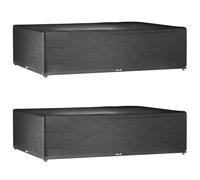 Garden Furniture Cover 2pc Black PE 300x200x75cm Rectangular HeavyDuty UV-Proof