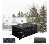 Garden Furniture Cover 330x330cm Table Cover Waterproof Anti-UV Rain Snow Dust Wind-Proof Patio Table Cover Rectangle For Rattan Set, Sofa Table Chair Set Cover Black 330xL330Wx74Hcm