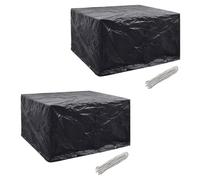 vidaXL 2x Garden Patio Furniture Covers 6 Persons Poly Rattan Set 8 Eyelets