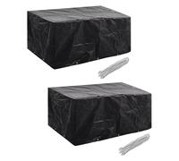 Garden Furniture Cover Black Polyethylene 240x140x90cm 2pcs Rattan Set HeavyDuty