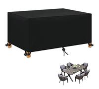 Garden Furniture Cover Rectangular, 130x70x60cm Patio Set Cover Waterproof, 420D Oxford Fabric Garden Table Cover Windproof, Anti-UV Patio Furniture Set Cover for Chair and Table Outdoor Rattan