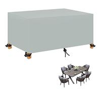 Garden Furniture Cover Rectangular, 180x130x60cm Patio Set Cover Waterproof, 420D Oxford Fabric Garden Table Cover Windproof, Anti-UV Patio Furniture Set Cover for Chair and Table Outdoor Rattan