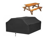Garden Furniture Cover Waterproof Picnic Table Cover,210D Bench Covers,Outdoor Garden Furniture Cover,Dust Snow、Anti Rain Silver Backing All Weather Protection,Patio Square Tablecloth. (Color : Black