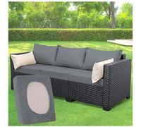 Garden Furniture Covers 1/2/3 Pieces Stretchable Sofa Cushion Covers Rattan Cushion Slipcovers Polyester Replacement Seat Covers for Outdoor Furniture
