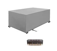 Garden Furniture Covers 140x80x70cm Silver gray 420D Heavy Duty Oxford Windproof,Snow-proof,Anti-UV Upgraded Tear-Resistant with 4 Windproof Buckles Rectangular Waterproof Patio Table Cover