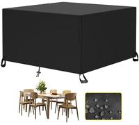 Garden Furniture Covers, 200x180x70cm Rattan Cube/Rectangular Set Cover Waterproof, Windproof, Anti-UV Heavy Duty 420D Oxford Fabric Patio Garden Table Cover, Garden Outdoor Furniture Set