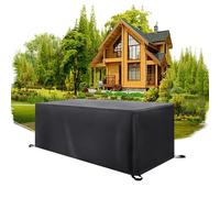 Garden Furniture Covers 220x80x75cm/LxWxH Rectangular Patio Furniture Cover Waterproof Table Covers 420D Oxford Furniture Cover Windproof Anti-UV for Chair Table Outdoor Rattan Sofa Cover Black