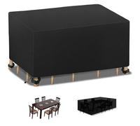 Garden Furniture Covers 230x220x100cm, Waterproof, Windproof, Heavy Duty 420D Oxford Fabric Large Patio Set Cover for Outdoor Table, Chair, Rattan Sofa, Garden, Square/Rectangular Black