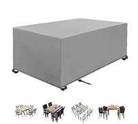 Garden Furniture Covers 290x220x90cm Garden Furniture Covers Outdoor furniture covers Waterproof Heavy Duty 420D Oxford Windproof Anti-UV Waterproof Rectangular Patio Table Cover silver