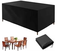 Garden Furniture Covers Patio Furniture Cover Waterproof Windproof Anti-UV Patio Furniture Cover for Outside Rectangle, Rectangular Table and Chair Set, Rattan Furniture Set Black 200x90x90cm