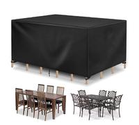 Garden Furniture Covers Waterproof, 110x55x35cm Rattan Sofa Table Chair Set Cover Tear Resistant 420D Heavy Duty Oxford Fabric, Windproof Anti-UV Patio Outdoor Furniture Covers