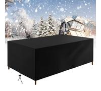 Garden Furniture Covers Waterproof 190x110x75cm Rattan Sofa Table Chair Set Cover 420D Heavy Duty Oxford Fabric Dust-proof, Anti-UV, Tear-Resistant, Black