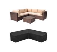 Garden Furniture Covers waterproof, 210D L-Shape Garden Sofa Covers, Rattan Corner Sofa Cover, outdoor corner sofa cover with Waterproof Tape (300x300x98 CM)