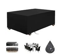 Garden Furniture Covers Waterproof, 270x210x135cm/LxWxH Black 600D Heavy Duty Outdoor Furniture Cover Waterproof, Patio Furniture Covers Waterproof for Rattan Sofa Table Chair Bistro Set Cover