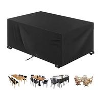 Garden furniture covers waterproof black 280x220x75cm 420D Heavy Duty Oxford Windproof,Snow-proof,Anti-UV Upgraded Tear-Resistant with 4 Windproof Buckles Rectangular Waterproof Patio Table Cover