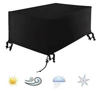 Garden Furniture Covers Waterproof,Heavy Duty 600D Polyester Oxford Fabric Rectangular Outdoor Patio Table Cover UV protection Anti-Dust Aging Windproof Patio Furniture Cover 100x60x75cm
