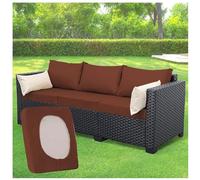 Garden Furniture Cushion Covers 1/2/3 Pieces Stretchable Polyester Seat Covers Rattan Cushion Protectors Outdoor Furniture Slipcovers Sofa Cushion Cases Replacement Covers