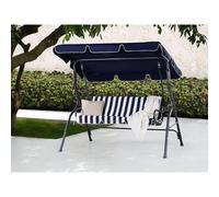 Garden Furniture - Outdoor Furniture - Garden Swing - Swing Seat - 3 Seater - Blue and White - CHAPLIN