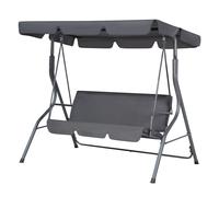 Garden Furniture - Outdoor Furniture - Garden Swing - Swing Seat - 3 Seater - Dark Grey - CHAPLIN