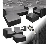 tectake Rattan garden furniture Milano - black/grey