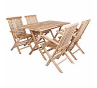 Garden Furniture Set Adjustable Natural Solid Teak Wood Outdoor Patio vidaXL