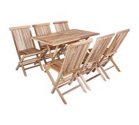 Garden Furniture Set Adjustable Natural Solid Teak Wood Outdoor Patio vidaXL