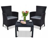 Garden Furniture Set Chairs + Table Cushion Balcony Patio Graphite Sturdy Keter
