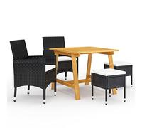Garden Furniture Set Garden Furniture Set 9-Piece Bistro Table with 6 Chairs and 2 Stools 1 Table Rattan Balcony Furniture Set Black 6 Seating Set Garden Dining Set 8 People Balcony Lounge F
