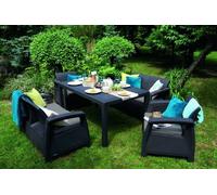 Garden Furniture Set Keter Corfu Fiesta Set Graphite Rattan Style Resin
