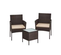 Garden Furniture Set with Coffee Table, Brown + Taupe