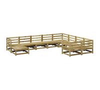 Garden Furniture Sofa Garden Set Lounge Seating Group 10-piece Solid Wood vidaXL