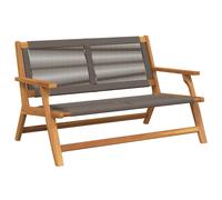 Bench Black Solid Acacia Wood 78x122x73 cm Outdoor Garden Seat 2-Seater Durable