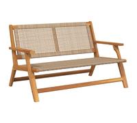 Bench Solid Acacia Wood Grey 122x78x73cm Garden Outdoor 2-Seater Sturdy