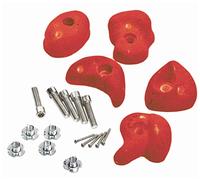 Garden Games Climbing Wall Holds Pack of High Grip Poly Resin Climbing Stones (Red, 5 Pack)