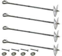 Garden Games Ground Anchors - 12mm Solid Galvanised Steel: for climbing frames, playhouses etc. (Four Anchors (4))
