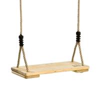 Garden Games Pine Wood Tree Swing with Durable Adjustable Ropes and Wooden Seat