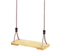 Garden Games Pine Wooden Swing Seat with Adjustable Silky Feel Polypropylene Ropes