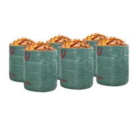 Garden Garbage Sacks Pack of 12, Green, 45 x 45 x 76 cm, Polypropylene, Foldable, Tear Resistant with Handles for Garden, Household, Recycling and Waste Disposal Indoor and Outdoor Use