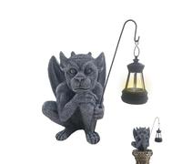 Garden Gargoyle Statue - Winged Gargoyle Statue With Solar Lights | Gothic Sculpture Garden Statues | Solar Powered, Decor Collectible Figurines, Halloween Sculpture