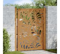 vidaXL Garden Gate 105x155 cm - Weathering Steel Wave Design - Laser-cut Security Locking - Durable, Elegant for Patio, Garden, Driveway